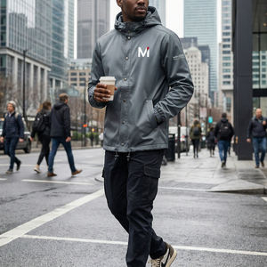 Veste d'hiver imperméable à capuche pour homme avec logo personnalisé, légère, streetwear, marque d'entreprise, qualité supérieure, coupe-vent - Product Image 6
