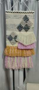 พรมแขวนผนังลายนามธรรมถักมือแบบใหม่ |   ผ้าแขวนผนังมาคราเม่ทอมือ งานแฮนด์เมด สไตล์โมเดิร์นโบโฮ -40 - Product Image 4