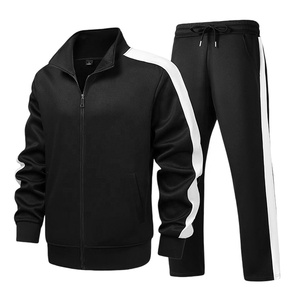 Conjunto Deportivo Personalizado al por Mayor para Hombre, Azul Marino, Dos Piezas, Chaqueta Deportiva con Cierre Completo y Cuello Alto, Pantalones Deportivos para Correr - Product Image 6