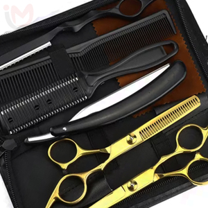 Ensemble de ciseaux de coiffeur professionnels en acier inoxydable, ciseaux de coupe de cheveux, kit d'outils de coiffure pour salon - Product Image 5