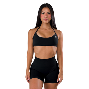 Soutien-gorge de sport sans couture à col halter pour femme, design minimaliste, haute élasticité, pour yoga, gym, entraînement, vêtements de sport tendance, OEM - Product Image 1