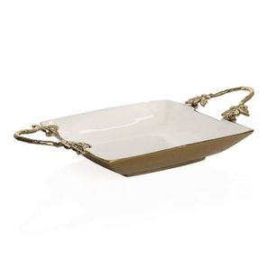 ถาดเสิร์ฟโลหะดีไซน์สวยงามเคลือบเงา เหมาะสำหรับใช้ในชีวิตประจำวัน โอกาสพิเศษ และตกแต่งห้องครัว - Product Image 1