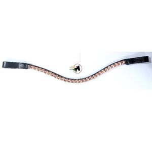 Fronture de luxe ornée de cristaux avec boucles à bouton-pression, cristaux Rivoli 10 mm, en cuir, accessoires d'équitation, pièces de bride, logo personnalisé - Product Image 1