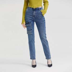 Jeans de Mezclilla Casuales para Mujer con Logotipo Personalizado, Alta Calidad, Tela Elástica Transpirable, Uso Diario, Servicio de Fabricación OEM - Product Image 2