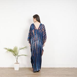 Womens Tie Dye <b>Kaftan</b> <b>Maxi</b> Dress Boho Loose Fit Beach Cover Up Caftan Lounge Wear - Product Image 6