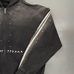 Hoodie tendance entièrement personnalisé avec strass effet soleil délavé, vente en gros, qualité supérieure, nouveau look tendance pour unisexe - Product Image 4