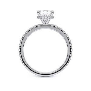 14K White Gold 1.45CT <b>Cushion</b> Cut Lab Grown Diamond Halo Engagement <b>Ring</b> Pave <b>Wedding</b> Jewelry Wholesale - Product Image 2