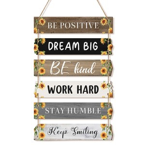 Arte de Pared de Madera MDF Hecho a Mano con Piedras de Río y Frases Inspiradoras, Venta al Por Mayor - Product Image 3