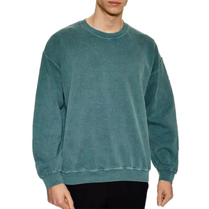 Sweat-shirt à capuche oversize pour homme, couleur unie, effet délavé, en molleton, style streetwear décontracté, vêtement d'hiver - Product Image 3