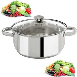 Marmite de cuisson antiadhésive robuste en acier inoxydable avec couvercle, faitout durable, casserole à soupe résistante à la chaleur, ustensile de cuisine pour la maison - Product Image 1