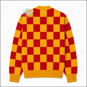 Conception personnalisée – Blouse d'hiver pour femme NSDPK Sorority, style urbain, contrastant rouge et jaune, broderie frontale, col mandarin - Product Image 2