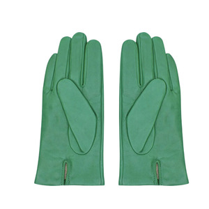 Gants en cuir vert, longueur poignet, style uni, non doublés, décontractés, utilisables en toutes saisons, en cuir de mouton souple de qualité supérieure - Product Image 6