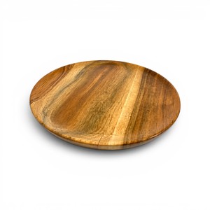 Wooden Round Serving Tray | Handmade Wooden <b>Platter</b> | Natural Wood Snack Plate | Wooden Dining & Serving Tray - Product Image 1