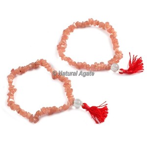 Premium Garnet <b>Chips</b> Healing Yoga Bracelet– Natural Gemstone Wholesale - Product Image 2