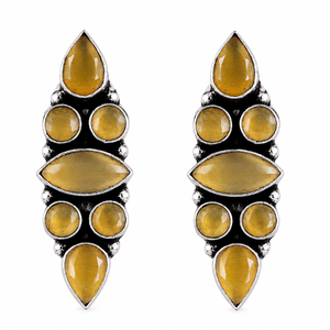 Proveedor Verificado, Pendientes de Plata Oxidada con Múltiples Piedras para Mujer |   Pendientes de Piedras Preciosas Hechos a Mano |   Joyería al por Mayor - Product Image 6