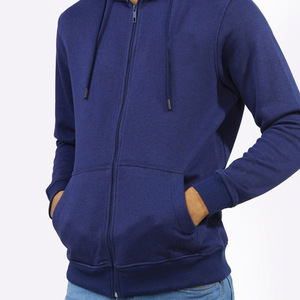 Sweat-shirt à capuche zippé intégral en molleton 100% coton de haute qualité, couleur unie, coupe classique décontractée pour homme - Product Image 5