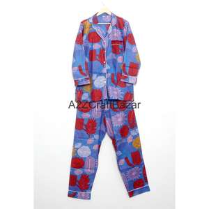 Conjunto de Pijama de 2 Piezas para Mujer, Hecho a Mano, de Lujo, Vintage, Romántico, Clásico, Floral, 100% Algodón, Suave, Transpirable, de Secado Rápido, con Cintura Elástica - Product Image 4