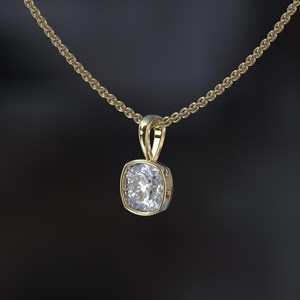 Octagon Cut Moissanite Geometric 14K <b>Gold</b> Certified <b>Pendant</b> Necklace Jewelry Gift Unisex - Product Image 5
