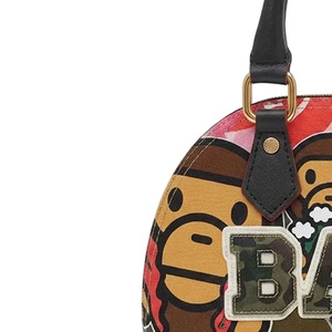 Sac de bowling pour femme avec imprimé camouflage et lettres de dessin animé, deux poignées, fermeture éclair - Product Image 3