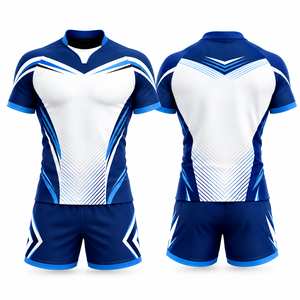 Custom Printed Sublimated Rugby Jersey Set Short Sleeve Breathable Team Uniform Sports Wear OEM Quick Dry <b>Mens</b> Athletic for - Product Image 1
