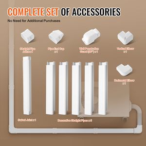 Copertura per Tubi di Condizionatori Mini Split, 3 Pollici di Larghezza, 10 Piedi di Lunghezza, Tubo Decorativo in PVC, 5 Condotte Diritte, Copertura Completa per Condizionatori a Gas - Product Image 4
