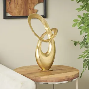 Escultura de Arte Metálico Hecha a Mano Contemporánea, Colección de Decoración para el Hogar de Diseño Premium para Espacios de Vida de Lujo, Lámina Dorada Moderna - Product Image 2