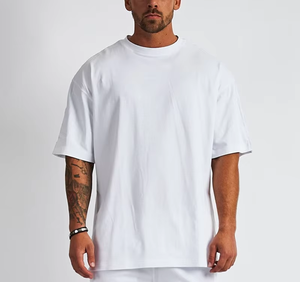 Camiseta de Manga Corta para Hombre de Algodón Grueso de Alta Calidad, Marca de Moda Transfronteriza, Corte Regular, Talla Grande, Lisa, de Secado Rápido - Product Image 2