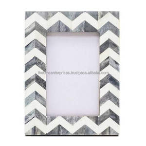 Marco de Fotos de Hueso de Búfalo Real con Rayas Grises y Blancas, el Más Popular y Vendido, 5R, Hecho a Mano, Duradero, Decoración Moderna para el Hogar y Negocios - Product Image 4