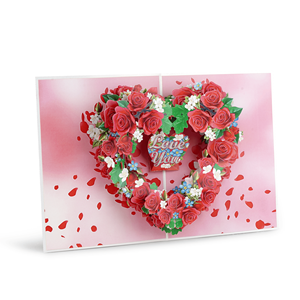 Tarjeta de Felicitación 3D con Diseño de Rosa y Corazón, Hecha a Mano, Romántica, de Papel Floral, Regalo de San Valentín, Venta al Por Mayor - Product Image 5