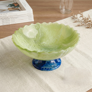 Bol décoratif en résine écologique de style glamour avec bord ondulé, fait main, pour servir les fruits, décoration d'intérieur, centre de table de mariage - Product Image 6