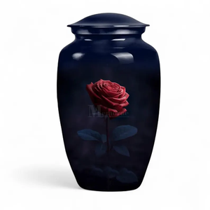 Rose Print Cremation Urn Metal <b>Keepsake</b> Jar Decorative <b>Ashes</b> Vessel Custom Color Memorial Decoration for Adult - Product Image 2