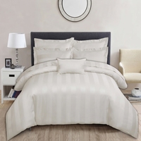 Parure de lit en satin Royal Cream T-250, 100% coton, tissé uni, respirant, toutes saisons, style simple, pour usage domestique