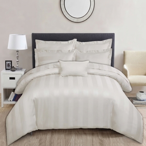 Parure de lit en satin Royal Cream T-250, 100% coton, tissé uni, respirant, toutes saisons, style simple, pour usage domestique - Product Image 2