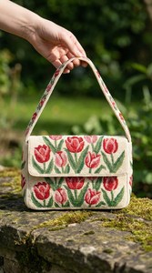 Monedero Tradicional Hecho a Mano con Bordado de Algodón, Cartera Decorativa de Tela Bordada con Cierre de Cremallera, Estilo Étnico para Fiestas y Navidad - Product Image 3