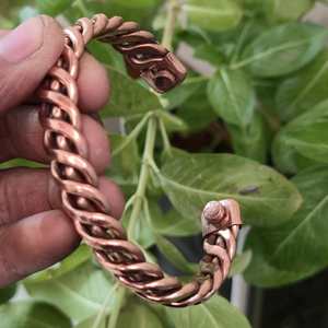 Bracelet magnétique en cuivre tressé fait main, ajustable, pour hommes et femmes, bracelets en fil torsadé ajustables - Product Image 3