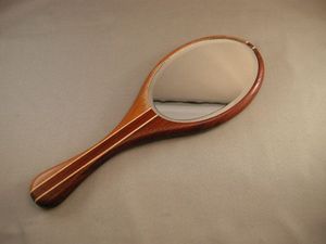 Espejo de mano de madera hecho a mano, estilo vintage, con marco de madera natural para tocador, uso en salón de belleza - Product Image 5