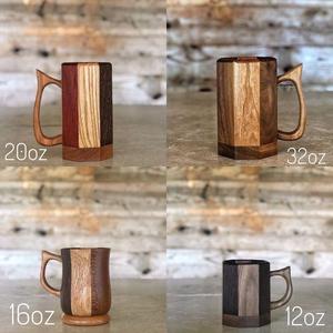 Handmade Rustic Solid Wood Tankard Beer Mug High Quality Eco-Friendly Birthday Party Camping Tabletop <b>Home</b> Use - Product Image 4