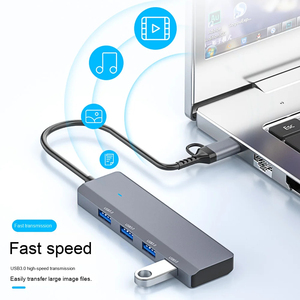 Aluminum Alloy <b>USB</b> 3.0 Hub Type-C Expander 4 Port <b>USB</b>-A <b>Multi</b> Device Charging Dock for Laptop Tablet - Product Image 2