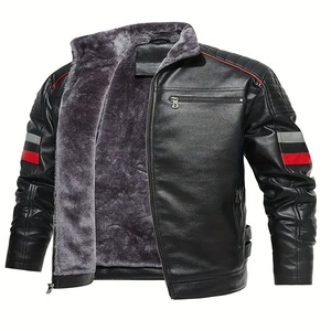 Nouveauté Veste en cuir de moto élégante pour homme Vente en gros Col rabattu Veste en cuir à fermeture éclair la plus vendue pour l'hiver - Product Image 3