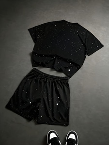 High Quality Men's Shorts and T-shirt <b>Set</b> Hot Summer Custom Logo Cotton Short Sleeve Tracksuit Solid Pattern Breathable - Product Image 2