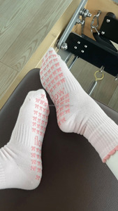 JZVINA Women Fashion Printed Crew Socks Anti <b>Slip</b> Pilates Yoga Socks Soft Breathable Knit Socks For Daily Fitness - Product Image 4