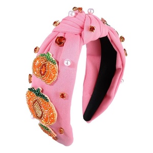 Ensemble de serre-têtes perlés d'Halloween de qualité supérieure, faits à la main, avec fantômes BOO et perles de cristal, accessoires de cheveux noués pour femmes et filles - Product Image 3