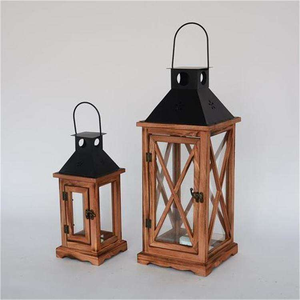 Lanternes en bois artisanales écologiques pour la maison et la décoration de table de Noël, fabrication artisanale classique - Product Image 3