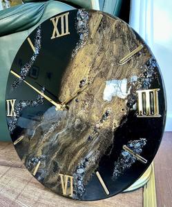 Horloge de maison de luxe en résine faite à la main, thème océan, moderne, étanche, surdimensionnée, avec veilleuse, pour mariage et décoration intérieure, d'Inde - Product Image 2