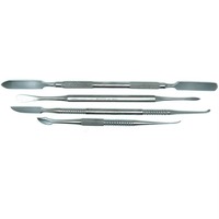 Spatula Gigi untuk Semen, Beal, Lecron, Zahle, Alat Pencampur Lilin Ujung Ganda, Set Instrumen Laboratorium 4 Buah