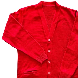 Cárdigan Rojo de Punto para Mujer, Marca D9 Sorority, Manga Larga, Cuello en V, Botones al Frente, Estilo Casual, Color Sólido, Corte Regular, Invierno, Estilo Vintage - Product Image 2