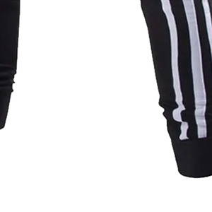 Men's Black Sweatpants Elastic Waist Side Stripe Casual <b>Joggers</b> Midweight Knitted Breathable Autumn Wear - Product Image 5