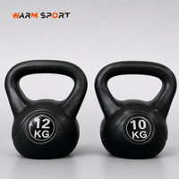 WM OEM Vente en gros Logo personnalisé Ensemble de kettlebells en plastique recouvert de vinyle pour entraînement de force et fitness 2KG 4KG 6KG 8KG 12KG