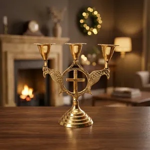 Catholic Crucifix Cross with <b>Candle</b> Stand Jesus Decor Christian Religious Tabletop Ornament for Home Church <b>Prayer</b> Room - Product Image 5