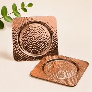 Handmade Hammered <b>Square</b> Pure Copper Coasters Set Luxury Metal Drink Mats For Home <b>Bar</b> Restaurant And Hotel <b>Table</b> Decoration - Product Image 6